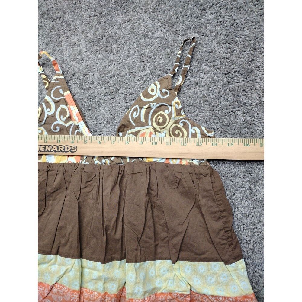 Vintage Ocean Pacific OP Strappy Sleeveless Halter Dress In Browns 11/13 Large - Picture 4 of 11